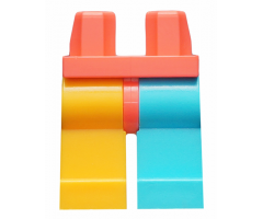 Hips and 1 Medium Azure Left Leg, 1 Bright Light Orange Right Leg