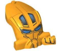 Minifigure, Head, Modified Bionicle Toa Mahri Kongu / Matoro with Blue Eyes Pattern