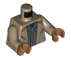 Torso SW Coat and Dark Bluish Gray Shirt Pattern (Tobias Beckett) / Dark Tan Arms / Medium Nougat Hands