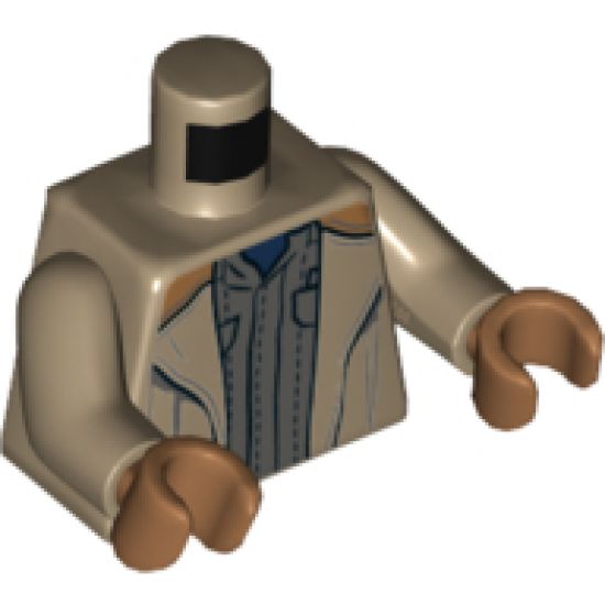 Torso SW Coat and Dark Bluish Gray Shirt Pattern (Tobias Beckett) / Dark Tan Arms / Medium Nougat Hands