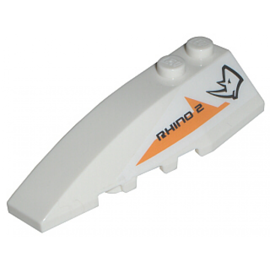 Wedge 6 x 2 Left with 'RHINO 2' Pattern (Sticker) - Set 7699