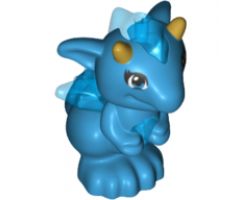 Animal, Air Dragon, Elves, Baby with Trans-Dark Blue Stomach, Spines and Wings and Gold Horns Pattern (Rayne)