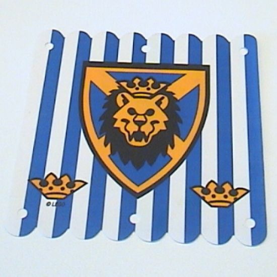 Cloth Hanging 16 x 16 with Blue Stripes and Lion Head Shield Pattern