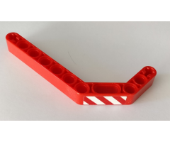 Technic, Liftarm 1 x 11.5 Double Bent Thick with Red and White Danger Stripes Pattern Model Right Side (Sticker) - Set 42082