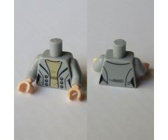 Torso Female Jacket with Buttons over Tan Shirt Pattern / Light Bluish Gray Arms / Light Nougat Hands