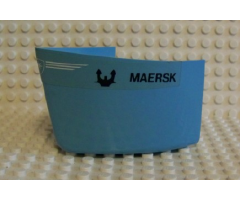 Boat Hull Smooth Bow 5 x 6 x 3 1/3, Deck Color White with Maersk Pattern (Sticker) - Set 1650