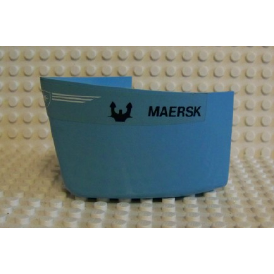 Boat Hull Smooth Bow 5 x 6 x 3 1/3, Deck Color White with Maersk Pattern (Sticker) - Set 1650