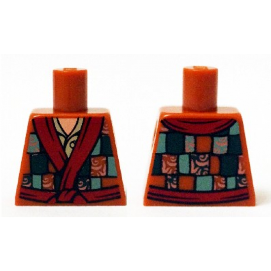 Torso LotR Patchwork Coat with Dark Red Sash Pattern