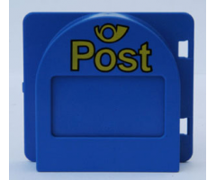 Duplo, Building Door / Window Pane Mailbox 1 x 4 x 3 Raised with Flap and 'Post' and Trumpet Pattern