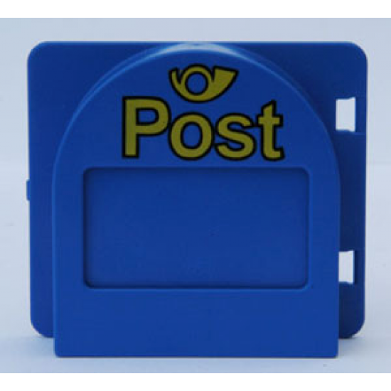 Duplo, Building Door / Window Pane Mailbox 1 x 4 x 3 Raised with Flap and 'Post' and Trumpet Pattern