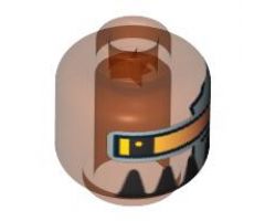 Minifigure, Head Alien with Robot Large Black Teeth Pattern - Blocked Open Stud