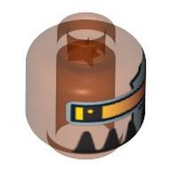 Minifigure, Head Alien with Robot Large Black Teeth Pattern - Blocked Open Stud