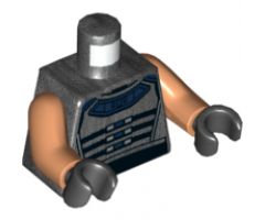 Torso SW Female Outline, Jumpsuit with Gray Armor Vest Pattern / Nougat Arms / Black Hands