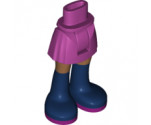 Mini Doll, Legs with Hips and Skirt, Medium Nougat Legs and Long Dark Blue Boots with Magenta Soles Pattern