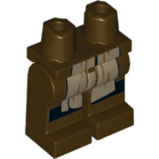 Hips and Legs with Dark Tan SW Jedi Robe and Black Knees Pattern