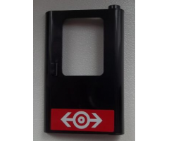 Door 1 x 4 x 5 Train Right with Train Logo White on Red Background Pattern (Sticker) - Set 60026