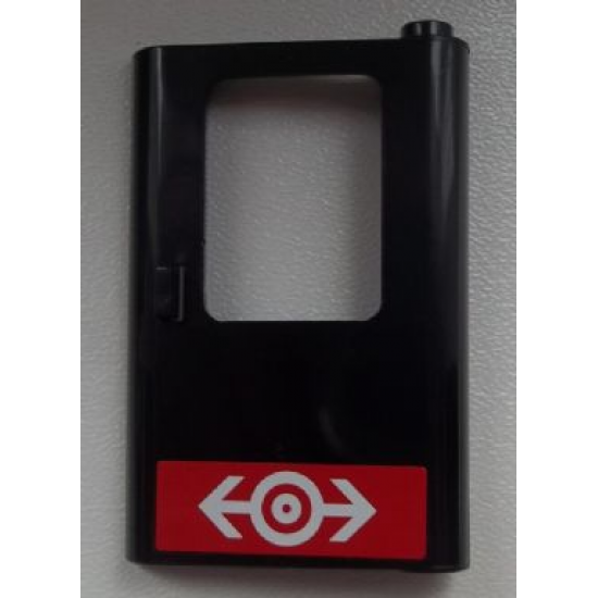 Door 1 x 4 x 5 Train Right with Train Logo White on Red Background Pattern (Sticker) - Set 60026