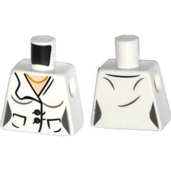Torso Female Suit Jacket with 2 Pockets, Buttons and Gold Necklace Pattern
