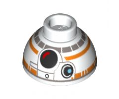 Brick, Round 1 1/2 x 1 1/2 x 2/3 Dome Top with SW BB-8 Droid Head, Small Photoreceptor Pattern