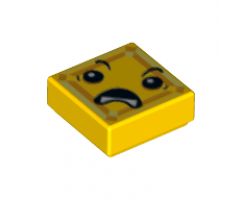 Tile 1 x 1 with Face with Open Downturned Mouth (Kryptomite) Pattern