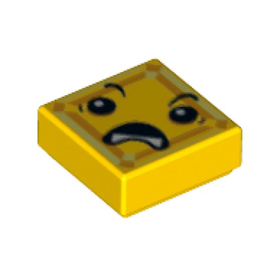 Tile 1 x 1 with Face with Open Downturned Mouth (Kryptomite) Pattern