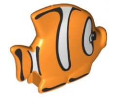 Duplo, Animal Butterfly Fish with Black Outlined White Stripes Pattern