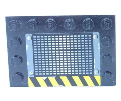 Tile, Modified 4 x 6 with Studs on Edges with Grille and Black and Yellow Danger Stripes Pattern Side B (Sticker) - Set 6208