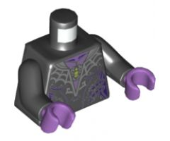 Torso Female Web Frills with Lime Spider Pendant Pattern / Black Arms / Medium Lavender Hands