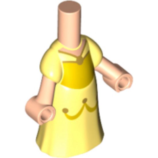 Micro Doll, Body Part Lower with Bright Light Yellow Dress Pattern (Belle)