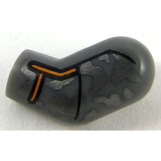 Arm, Left with Silver Camo, Orange Stripes Pattern
