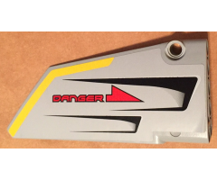 Technic, Panel Fairing #18 Large Smooth, Side B with Red 'DANGER', Black Vents and Yellow Stripe on Edge Pattern (Sticker) - Set 7160