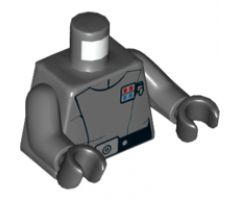 Torso SW Imperial Officer 16 (Junior Lieutenant / Lieutenant) Pattern / Dark Bluish Gray Arms / Black Hands