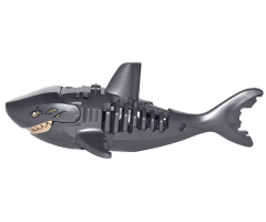 Shark with Bones and Gills with White Eyes with Dark Tan Sinew and Teeth Ghost / Zombie Pattern
