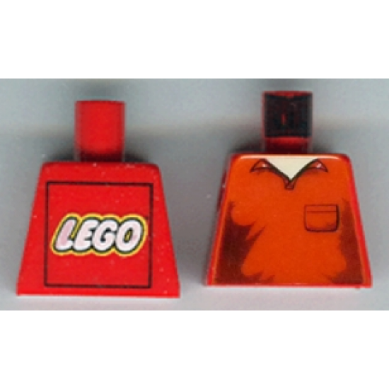 Torso Shirt with Open Collar and Pocket Pattern - LEGO Logo on Back