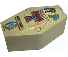 Container Coffin with Tan Mummy Relief Colorful Pattern Lid (Sarcophagus)