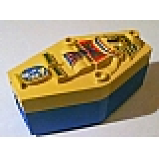 Container Coffin with Tan Mummy Relief Colorful Pattern Lid (Sarcophagus)
