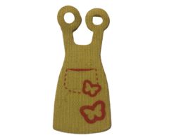 Mini Doll, Body Wear Skirt Cloth Apron with Magenta Pocket and Butterflies Pattern (Friends)