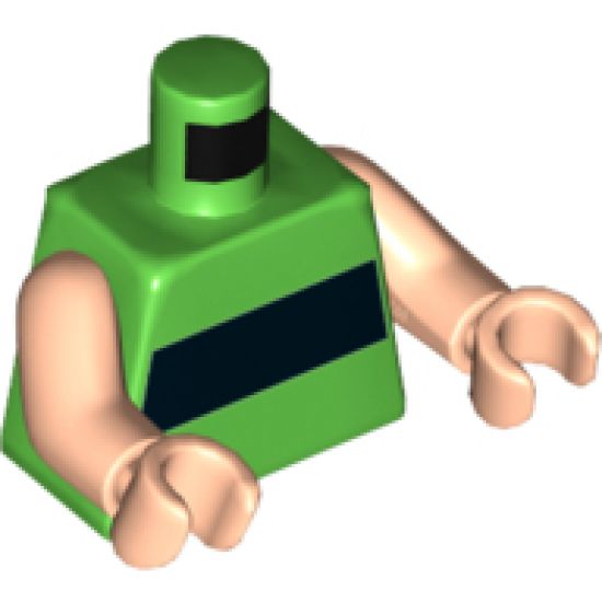 Torso Horizontal Black Stripe Pattern / Light Nougat Arms / Light Nougat Hands