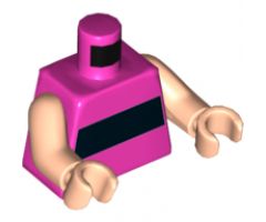 Torso Horizontal Black Stripe Pattern / Light Nougat Arms / Light Nougat Hands