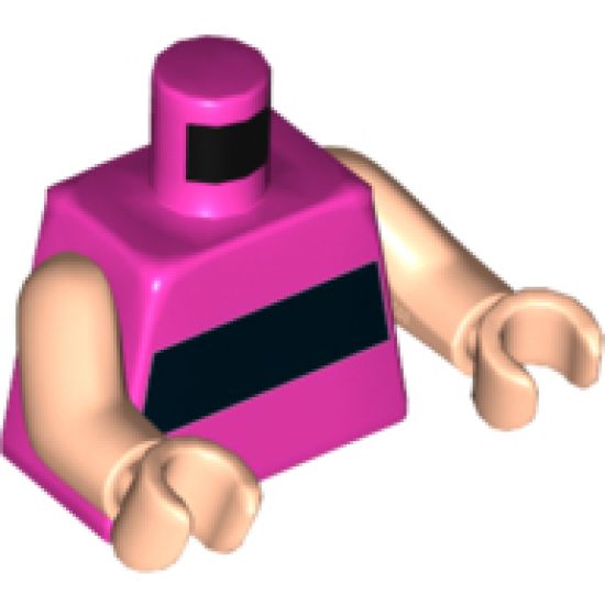 Torso Horizontal Black Stripe Pattern / Light Nougat Arms / Light Nougat Hands