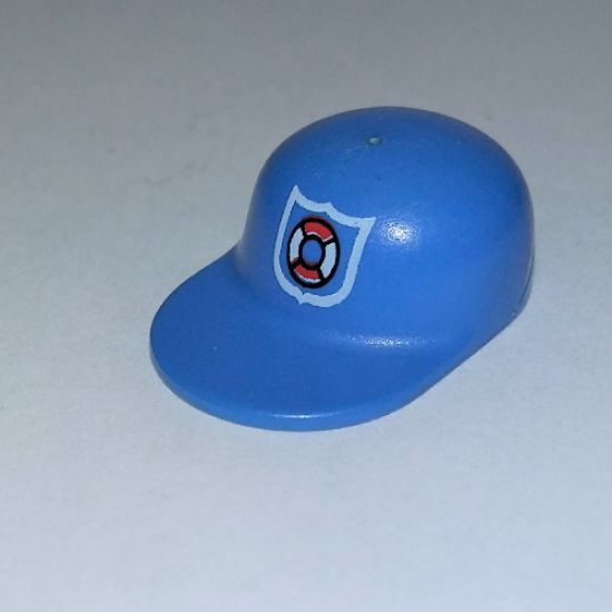 Minifigure, Headgear Cap - Long Flat Bill with Rescue Coast Guard Logo Pattern