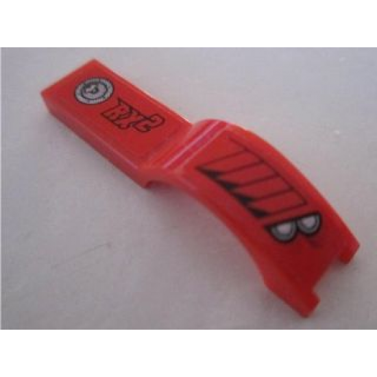 Vehicle, Mudguard 1 x 4 1/2 with Headlights and 'RX 2' Pattern Model Right Side (Stickers) - Set 8495