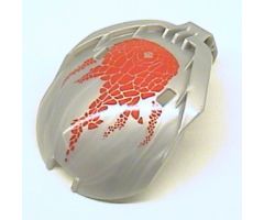 Bionicle Bohrok Windscreen 4 x 5 x 7 with Red Scales and Tahnok-Kal Logo Pattern