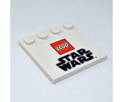Tile, Modified 4 x 4 with Studs on Edge with Lego Star Wars Logo Pattern
