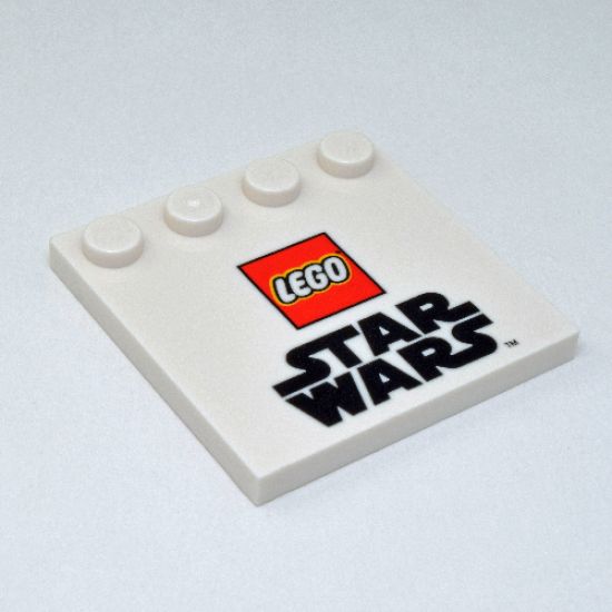 Tile, Modified 4 x 4 with Studs on Edge with Lego Star Wars Logo Pattern