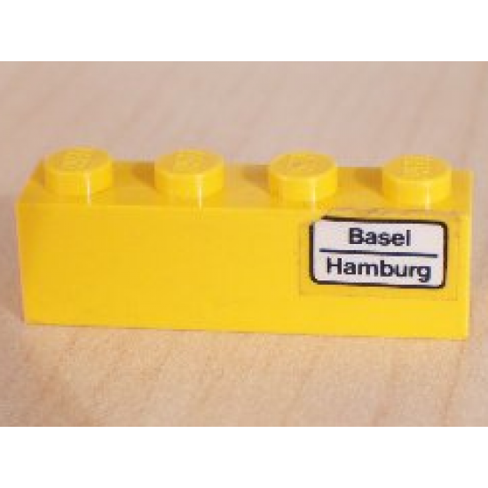 Brick 1 x 4 with 'Basel - Hamburg' Pattern (Sticker) - Set 7710/7818