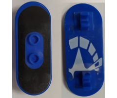 Minifigure, Utensil Skateboard with Mag Wheel Holders with Black Surface and White Skate Pattern (Stickers) - Set 3537