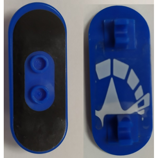 Minifigure, Utensil Skateboard with Mag Wheel Holders with Black Surface and White Skate Pattern (Stickers) - Set 3537
