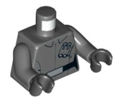 Torso SW First Order Officer Female Pattern / Dark Bluish Gray Arms / Black Hands
