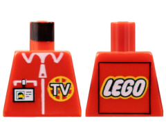 Torso TV Logo, Zipper and ID Badge Pattern - LEGO Logo on Back